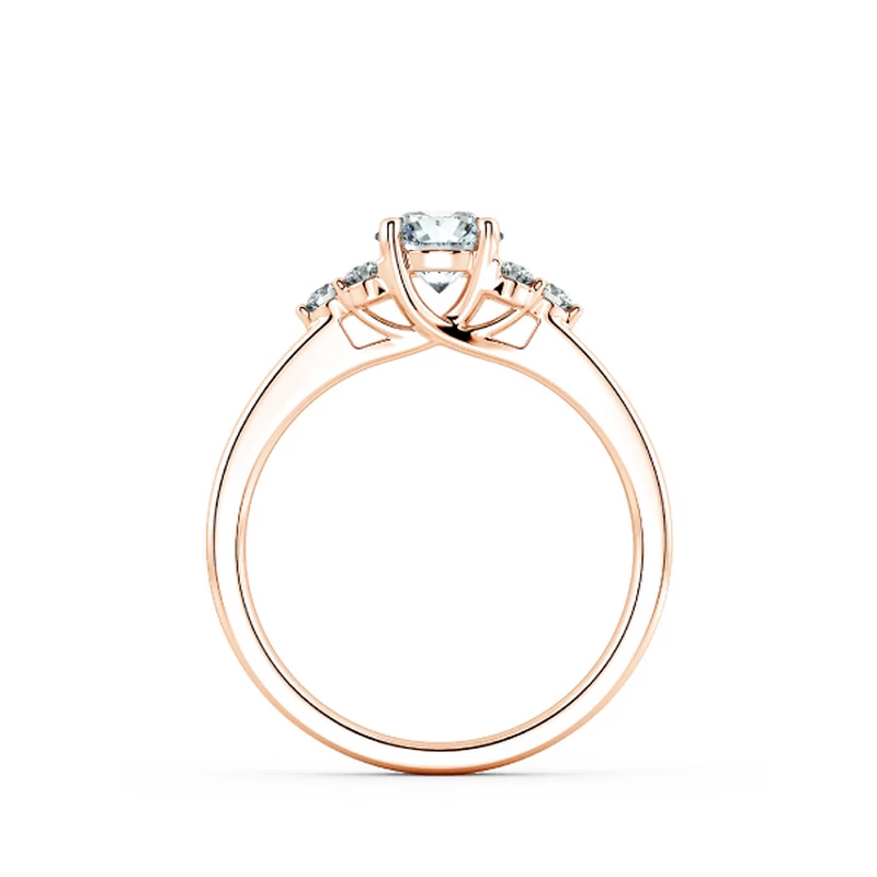 Nhẫn đính hôn Threestone with cluster NCH3102 5